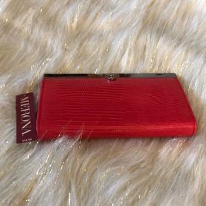 Merona red wallet clutch